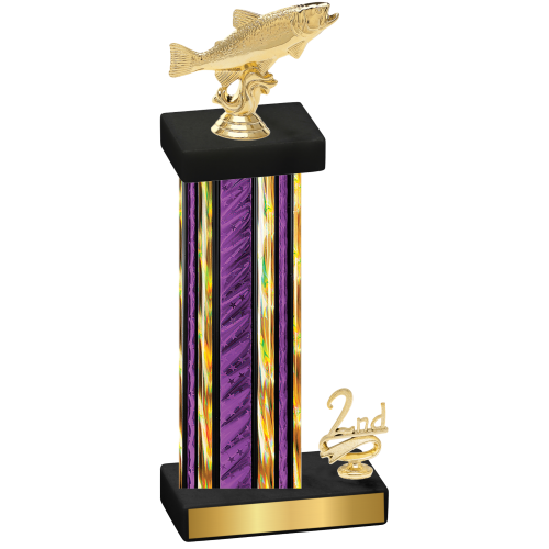 Accented Single Purple Glacier Second Place Fishing Trophy