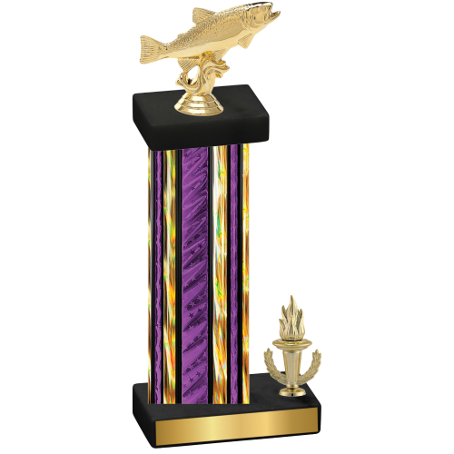 Accented Single Purple Glacier Victory Fishing Trophy