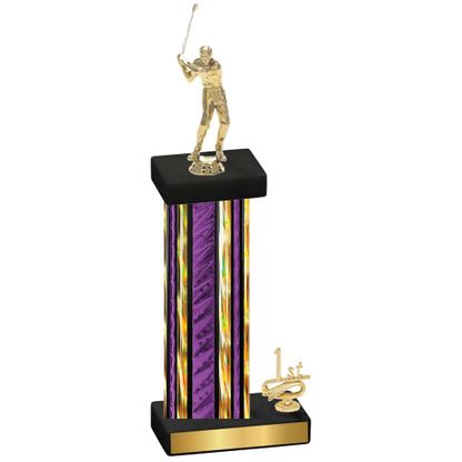 Accented Single Purple Glacier First Place Golf Trophy