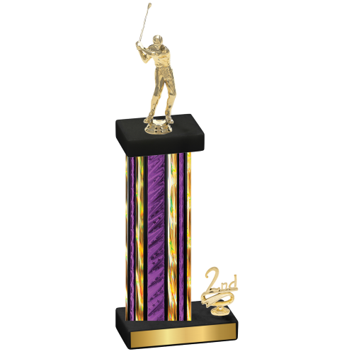 Accented Single Purple Glacier Second Place Golf Trophy