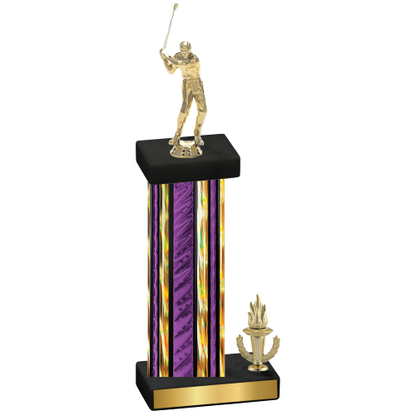 Accented Single Purple Glacier Victory Golf Trophy