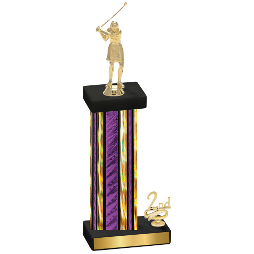 Accented Single Purple Glacier Second Place Golf Trophy