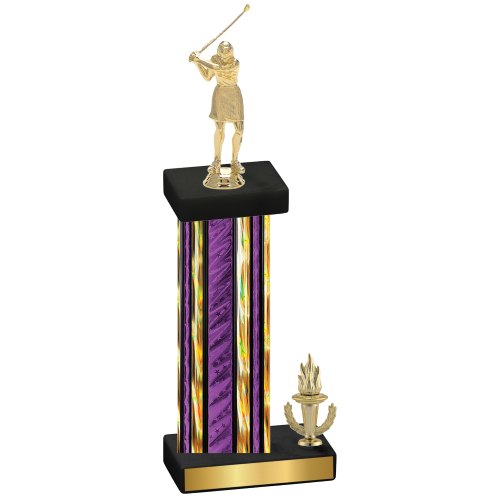 Accented Single Purple Glacier Victory Golf Trophy