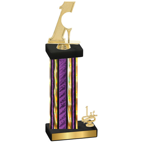 Accented Single Purple Glacier First Place Golf Trophy