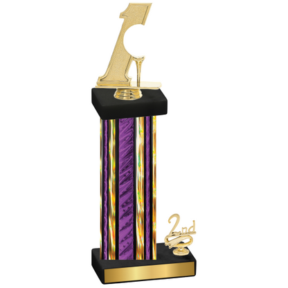 Accented Single Purple Glacier Second Place Golf Trophy
