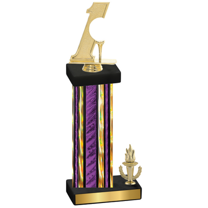 Accented Single Purple Glacier Victory Golf Trophy