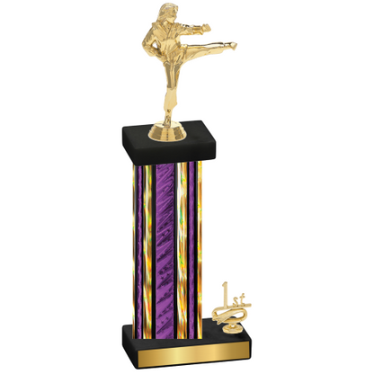 Accented Single Purple Glacier First Place Karate Trophy