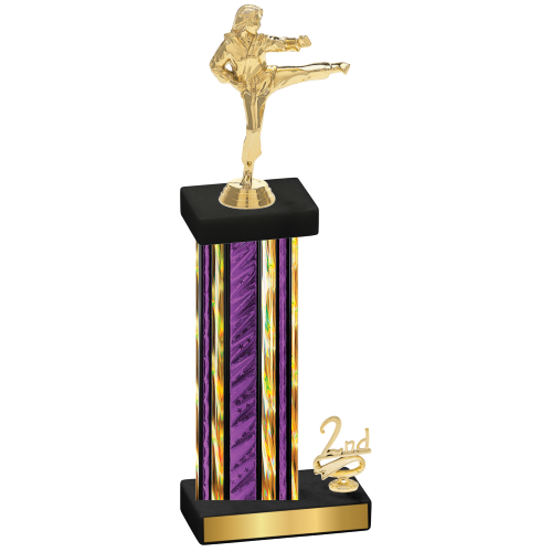 Accented Single Purple Glacier Second Place Karate Trophy