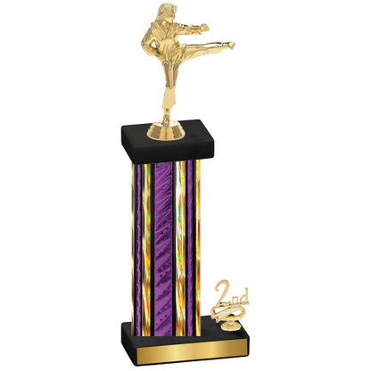 Accented Single Purple Glacier Second Place Karate Trophy