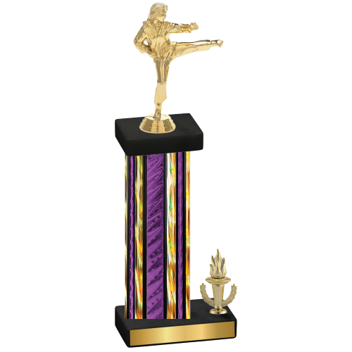 Accented Single Purple Glacier Victory Karate Trophy