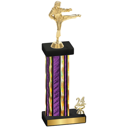 Accented Single Purple Glacier Year Karate Trophy