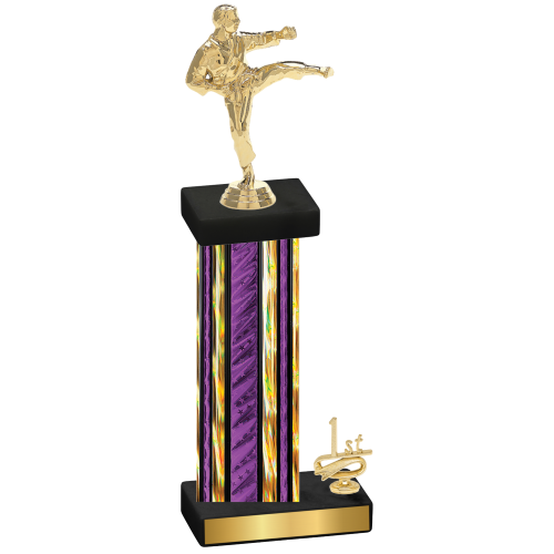 Accented Single Purple Glacier First Place Karate Trophy