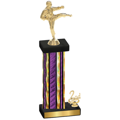 Accented Single Purple Glacier Second Place Karate Trophy