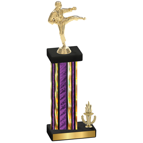 Accented Single Purple Glacier Victory Karate Trophy