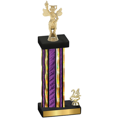 Accented Single Purple Glacier Year Academics Trophy