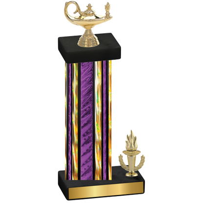 Accented Single Purple Glacier Victory Academics Trophy