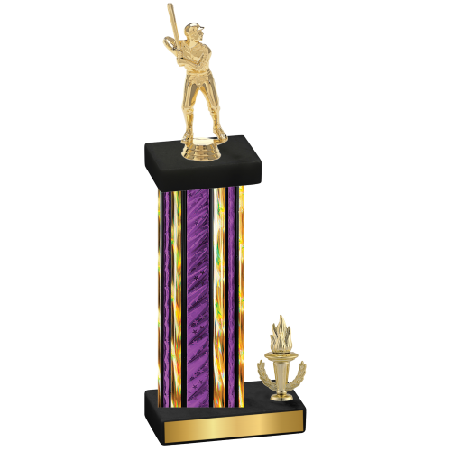 Accented Single Purple Glacier Victory Baseball Trophy