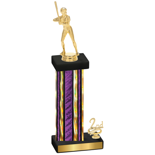 Accented Single Purple Glacier Second Place Softball Trophy