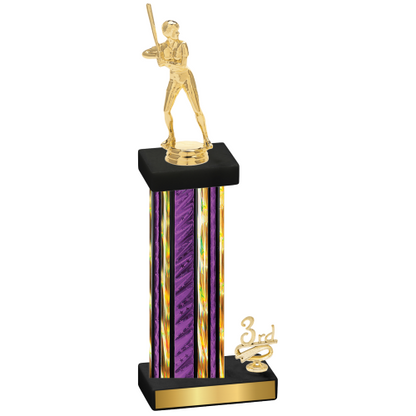 Accented Single Purple Glacier Third Place Softball Trophy