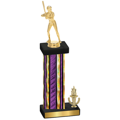 Accented Single Purple Glacier Victory Softball Trophy