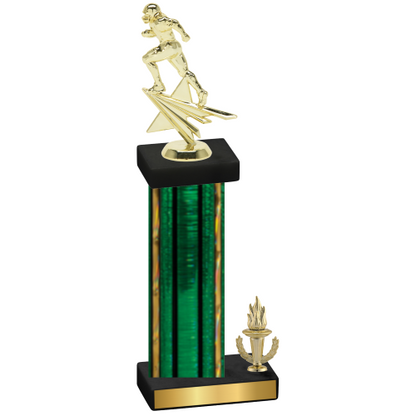 Accented Single Green Glacier Victory Football Trophy