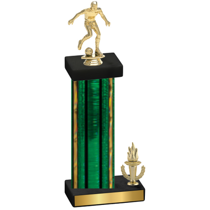 Accented Single Green Glacier Victory Soccer Trophy