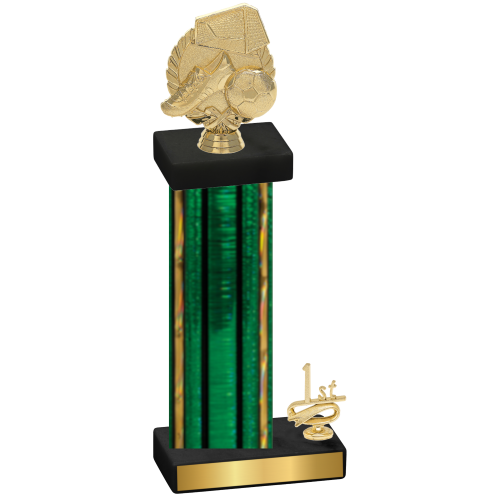 Accented Single Green Glacier First Place Soccer Trophy