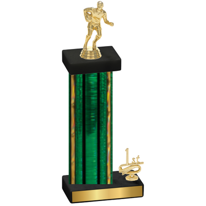 Accented Single Green Glacier First Place Rugby Trophy