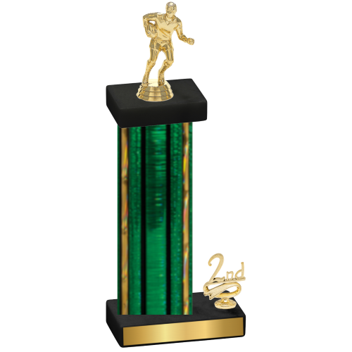 Accented Single Green Glacier Second Place Rugby Trophy