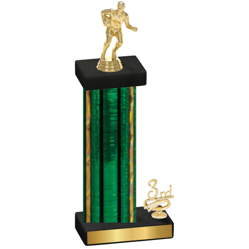 Accented Single Green Glacier Third Place Rugby Trophy
