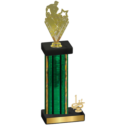 Accented Single Green Glacier First Place Rugby Trophy