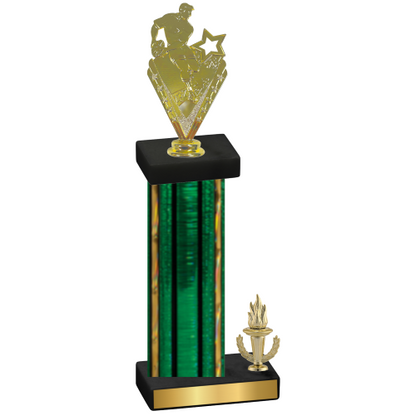 Accented Single Green Glacier Victory Rugby Trophy