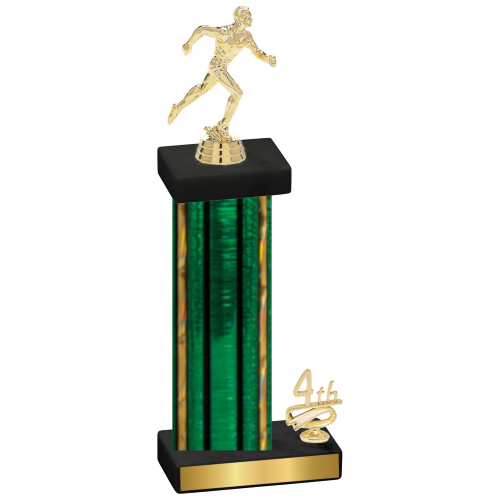 Accented Single Green Glacier Fourth Place Running Trophy