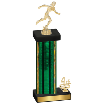 Accented Single Green Glacier Fourth Place Running Trophy