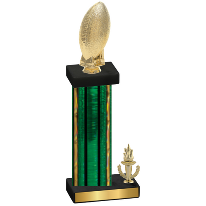 Accented Single Green Glacier Victory Football Trophy