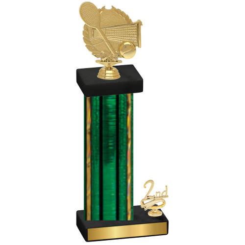 Accented Single Green Glacier Second Place Tennis Trophy