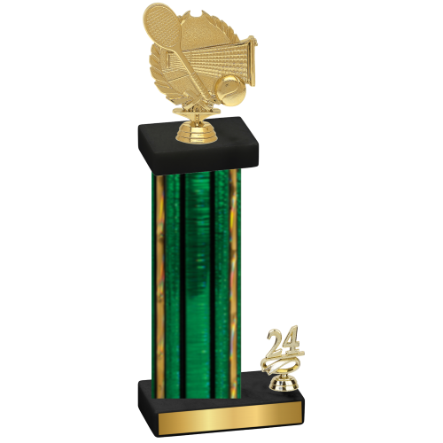 Accented Single Green Glacier Year Tennis Trophy