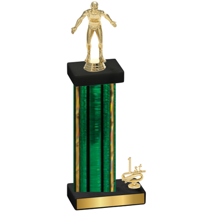 Accented Single Green Glacier First Place Wrestling Trophy