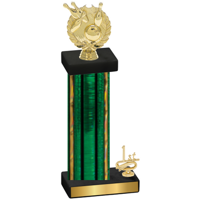 Accented Single Green Glacier First Place Bowling Trophy