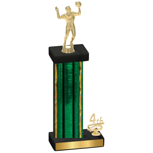 Accented Single Green Glacier Fourth Place Volleyball Trophy