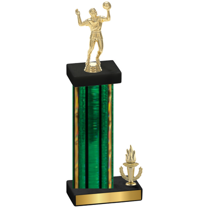 Accented Single Green Glacier Victory Volleyball Trophy