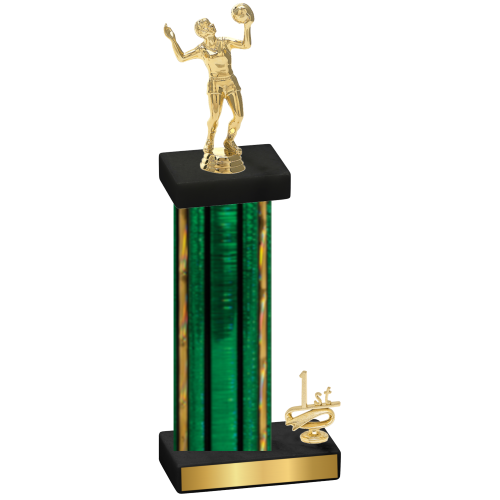 Accented Single Green Glacier First Place Volleyball Trophy