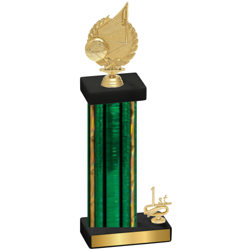 Accented Single Green Glacier First Place Volleyball Trophy