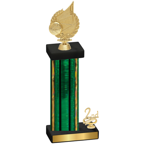 Accented Single Green Glacier Second Place Volleyball Trophy