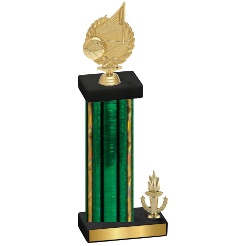 Accented Single Green Glacier Victory Volleyball Trophy