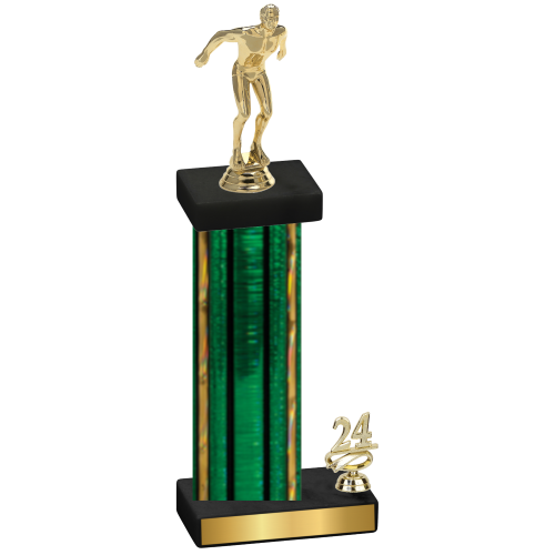 Accented Single Green Glacier Year Swimming Trophy