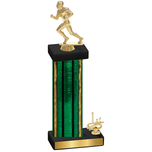 Accented Single Green Glacier First Place Football Trophy