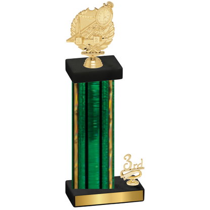 Accented Single Green Glacier Third Place Swimming Trophy