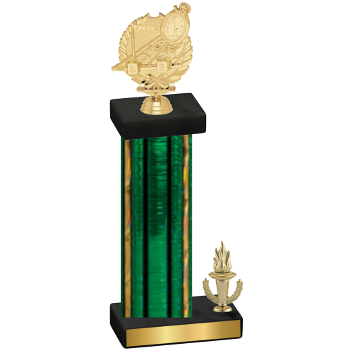 Accented Single Green Glacier Victory Swimming Trophy