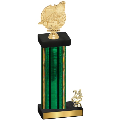 Accented Single Green Glacier Year Swimming Trophy